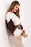 Sweter Damski Model MI-SW-3181.22 Brown - Rue Paris Sweter Damski Model MI-SW-3181.22 Brown - Rue Paris