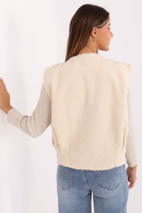 Kamizelka Model IT-KZ-FL9622.29P Ecru - Rue Paris Kamizelka Model IT-KZ-FL9622.29P Ecru - Rue Paris