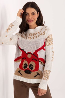 Sweter Damski Model MI-SW-19133.90 Ecru - Italy Moda