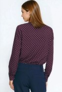 Wiskozowa koszula w groszki K91 Bordo - Nife