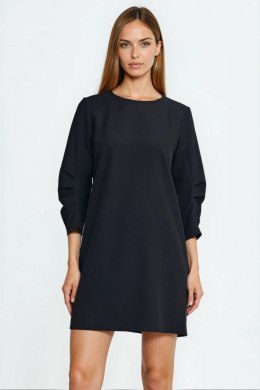 Sukienka z zakładkami na rękawach S291 Black - Nife