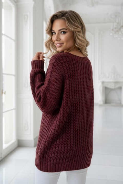 Sweter Damski Model 661-1 Bordo - Numoco