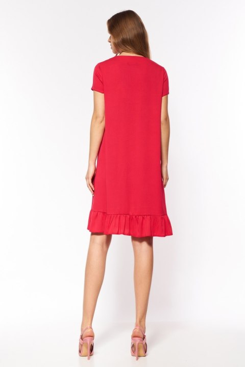 Sukienka Malinowa sukienka z fontaziem S199 Malina - Nife Sukienka Malinowa sukienka z fontaziem S199 Malina - Nife