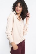 Beżowa wiskozowa koszula K73 Beige - Nife Beżowa wiskozowa koszula K73 Beige - Nife