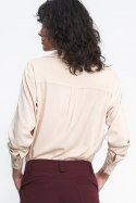 Beżowa wiskozowa koszula K73 Beige - Nife Beżowa wiskozowa koszula K73 Beige - Nife