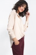 Beżowa wiskozowa koszula K73 Beige - Nife Beżowa wiskozowa koszula K73 Beige - Nife