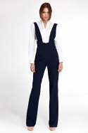 Biała koszula body bez kołnierzyka K55 White - Nife Biała koszula body bez kołnierzyka K55 White - Nife