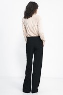Czarne spodnie typu wide leg SD81 Black - Nife Czarne spodnie typu wide leg SD81 Black - Nife