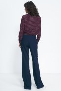 Granatowe spodnie typu wide leg SD81 Navy - Nife Granatowe spodnie typu wide leg SD81 Navy - Nife