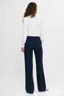 Spodnie wide leg z gumą w pasie SD113 Navy - Nife