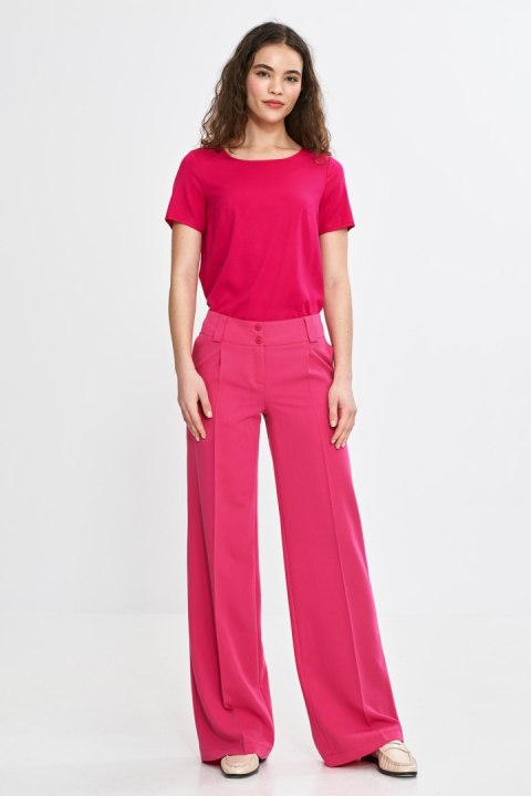 Spodnie wide leg z kantem SD112 Pink - Nife