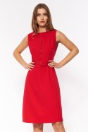 Sukienka Czerwona elegancka sukienka bez rękawów S200 Red - Nife Sukienka Czerwona elegancka sukienka bez rękawów S200 Red - Nife