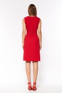 Sukienka Czerwona elegancka sukienka bez rękawów S200 Red - Nife Sukienka Czerwona elegancka sukienka bez rękawów S200 Red - Nife