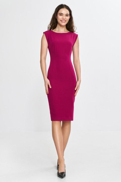 Sukienka z subtelnym dekoltem na plecach S266 Fuksja - Nife