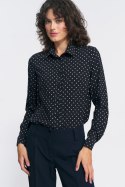Wiskozowa koszula w groszki K69 Black - Nife Wiskozowa koszula w groszki K69 Black - Nife