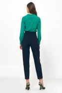 Zielona elegancka bluzka z długim rękawem B151 Green - Nife Zielona elegancka bluzka z długim rękawem B151 Green - Nife