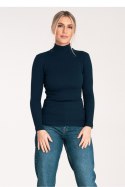 Golf Damski Model M1058 Navy - Figl Golf Damski Model M1058 Navy - Figl