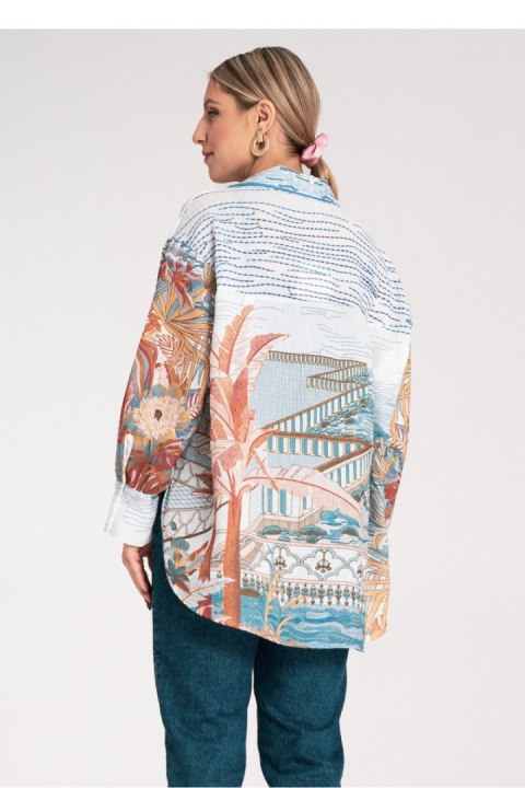 Koszula Damska Model M1146 Blue - Figl Koszula Damska Model M1146 Blue - Figl