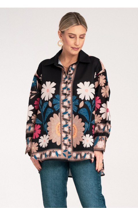 Koszula Damska Model M1147 Black - Figl Koszula Damska Model M1147 Black - Figl