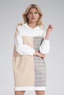 Sukienka Moddel M755 Ecru/Beige/Wzór 121 - Figl Sukienka Moddel M755 Ecru/Beige/Wzór 121 - Figl