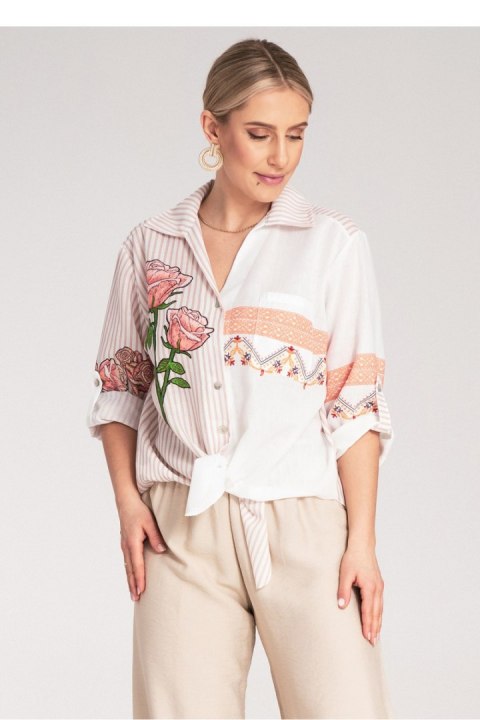 Koszula Damska Model M1120 Beige - Figl Koszula Damska Model M1120 Beige - Figl