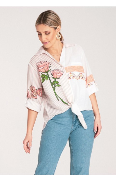 Koszula Damska Model M1120 Beige - Figl Koszula Damska Model M1120 Beige - Figl