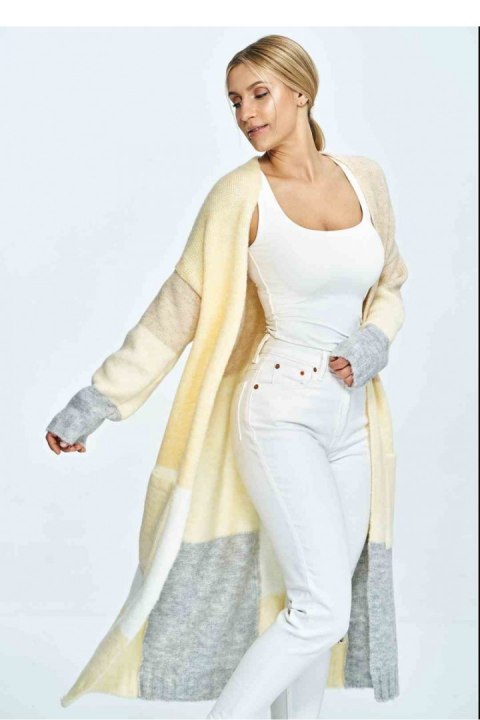 Sweter Kardigan Model M896 Yellow/Beige - Figl Sweter Kardigan Model M896 Yellow/Beige - Figl