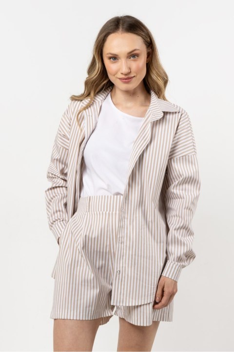 Koszula Damska Model A720 Beige - awama Koszula Damska Model A720 Beige - awama