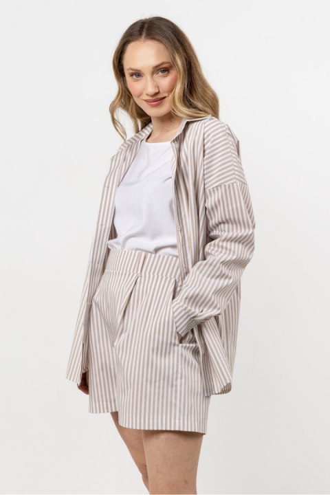 Koszula Damska Model A720 Beige - awama Koszula Damska Model A720 Beige - awama