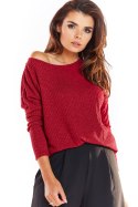 Sweter Damski Model A333 Bordo - awama Sweter Damski Model A333 Bordo - awama
