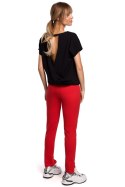 Spodnie Damskie Model MOE493 Red - Moe Spodnie Damskie Model MOE493 Red - Moe