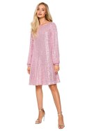 Sukienka Model MOE715 Powder Pink - Moe Sukienka Model MOE715 Powder Pink - Moe