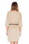 Sukienka Model K335 Beige - Katrus Sukienka Model K335 Beige - Katrus