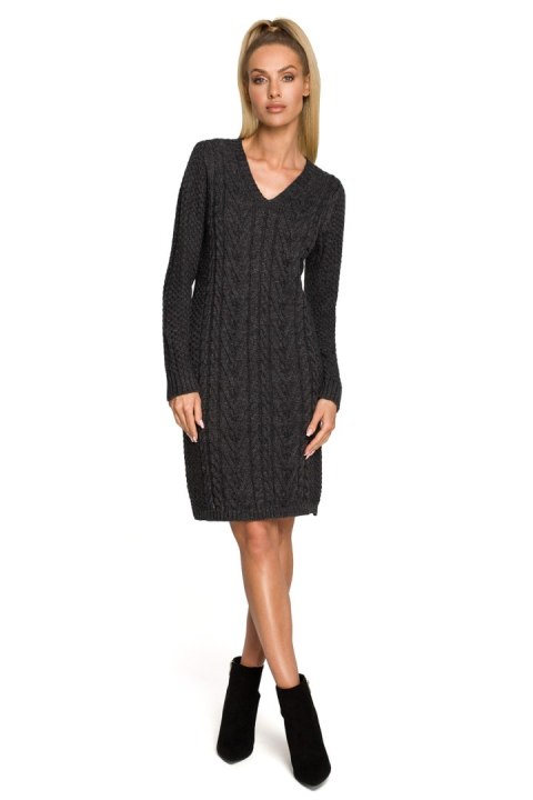Sukienka Model MOE713 Grafit - Moe Sukienka Model MOE713 Grafit - Moe