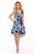 Sukienka Model 377-2 Pink Flowers/Navy - Numoco