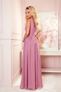 Sukienka Model Justine 362-1 Powder Pink Brokat - Numoco Sukienka Model Justine 362-1 Powder Pink Brokat - Numoco