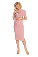 Sukienka Ciążowa Model 1707 Dirty Pink - PeeKaBoo Sukienka Ciążowa Model 1707 Dirty Pink - PeeKaBoo