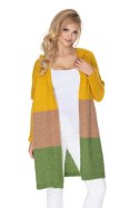 Sweter Kardigan Model 30069 Musztard/Green - PeeKaBoo Sweter Kardigan Model 30069 Musztard/Green - PeeKaBoo