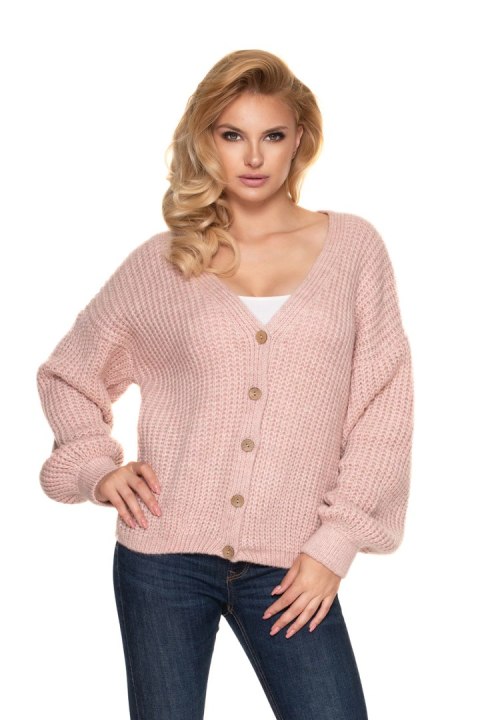 Sweter Kardigan Model 30077 Blady Róż - PeeKaBoo Sweter Kardigan Model 30077 Blady Róż - PeeKaBoo