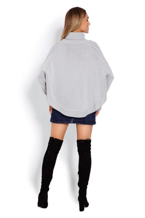 Sweter Ponczo Model 70009 Grey - PeeKaBoo Sweter Ponczo Model 70009 Grey - PeeKaBoo