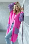 Sweter Kardigan Model 30086 Neon Pink - PeeKaBoo Sweter Kardigan Model 30086 Neon Pink - PeeKaBoo