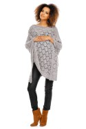 Sweter Poncho model 30012C Light Gray - PeeKaBoo Sweter Poncho model 30012C Light Gray - PeeKaBoo