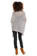 Sweter Poncho model 30012C Light Gray - PeeKaBoo Sweter Poncho model 30012C Light Gray - PeeKaBoo
