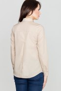 Koszula Damska Model K384 Beige - Lenitif Koszula Damska Model K384 Beige - Lenitif