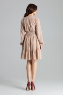 Sukienka Model L053 Beige - Lenitif Sukienka Model L053 Beige - Lenitif