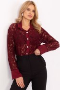 Koszula Damska Model MI-KS-C243.18 Bordo - Italy Moda Koszula Damska Model MI-KS-C243.18 Bordo - Italy Moda