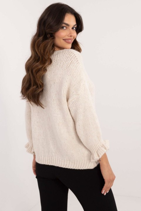 Sweter Damski Model MI-SW-2912.10X Light Beige - Italy Moda Sweter Damski Model MI-SW-2912.10X Light Beige - Italy Moda