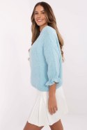 Sweter Damski Model MI-SW-2912.10X Light Blue - Italy Moda Sweter Damski Model MI-SW-2912.10X Light Blue - Italy Moda