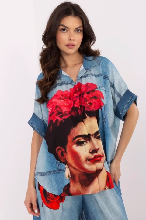 Koszula Damska Model DHJ-KS-19007-5.87 Blue - Italy Moda Koszula Damska Model DHJ-KS-19007-5.87 Blue - Italy Moda