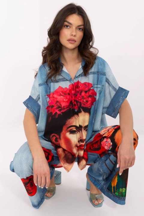 Koszula Damska Model DHJ-KS-19007-5.87 Blue - Italy Moda Koszula Damska Model DHJ-KS-19007-5.87 Blue - Italy Moda